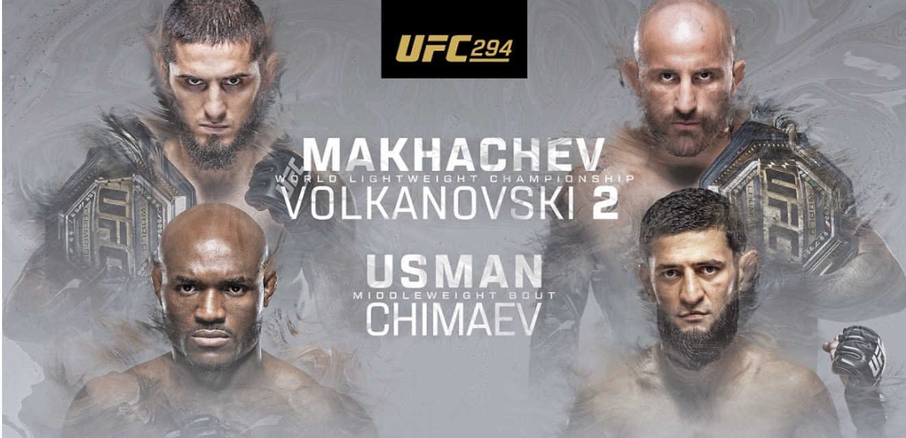Affiche UFC 294 : Makachev vs Volkanovski et Usman vs Chimaev 
