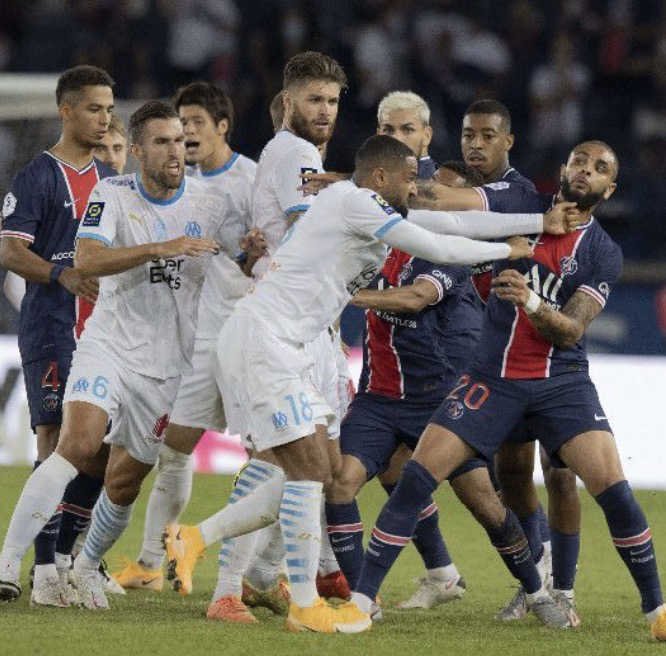 Bagarre Olympique de Marseille contre le Paris Saint Germain, Amavi vs Kurzawa