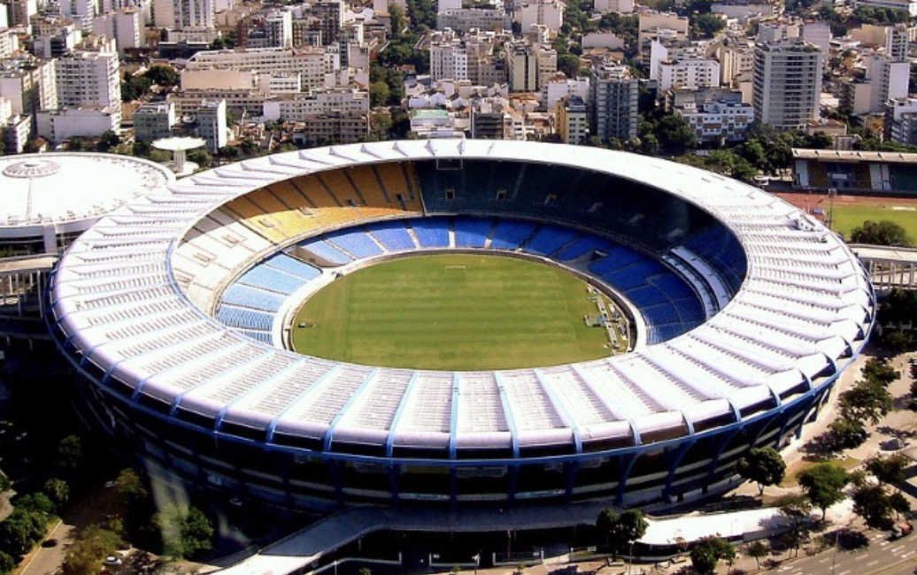 Extérieur du stade Maracanã au Brésil