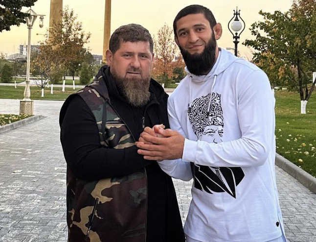 Khamzat Chimaev avec le président de la Tchétchénie