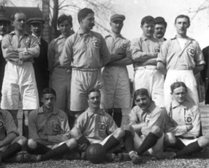 maillots vintage de football 1908 équipe de football 