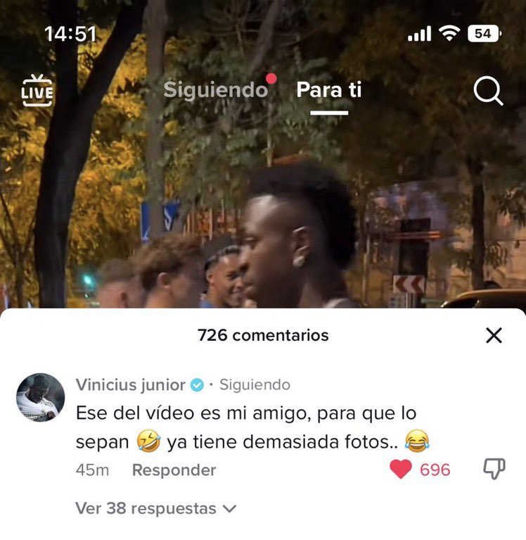 reponse Vinícius Júnior video rejet fan