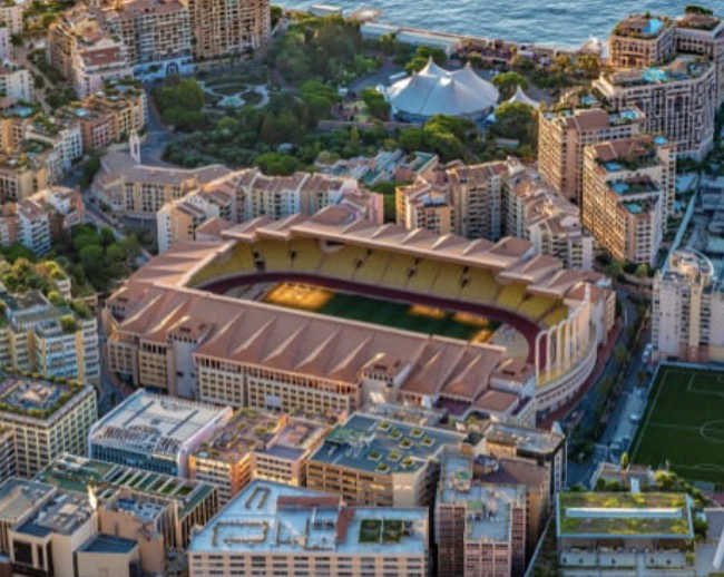 Stade Louis II de l’AS Monaco vu du ciel.