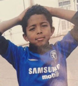 Wesley Fofana enfant, avec le maillot de Chelsea FC