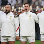 Maro Itoje of England, Ellis Genge of England, Seb Atkinson of England, Joe Heyes of England