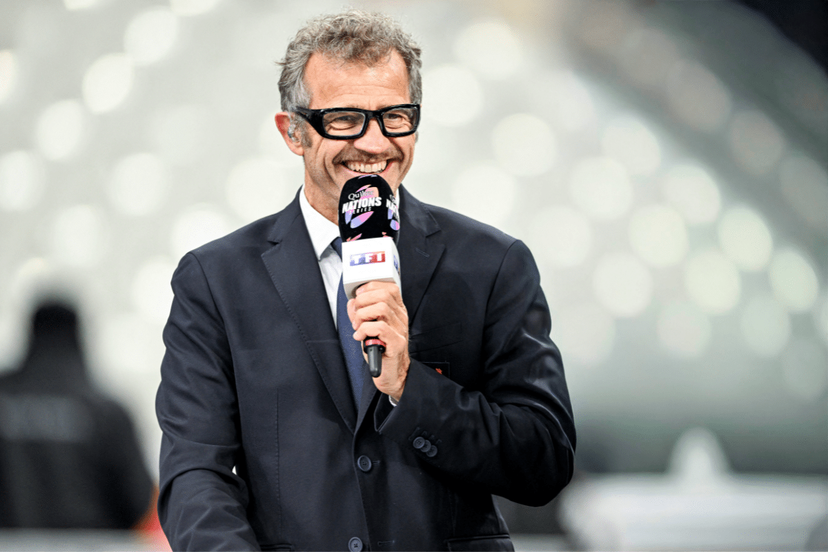 Fabien Galthie on the TF1 tv