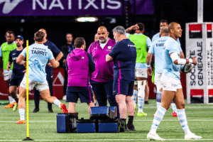 Patrice COLLAZO head coach and Gael FICKOU of Racing92